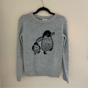 APRICOT Mom and Baby Penguin Knit Sweater, Size XS